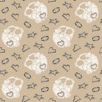 beige, tan, cream, white, watercolor, baking pattern, cookie cutters, star shapes, heart shapes, circle shapes, flour dusting, kitchen theme, cooking motifs, repeating pattern,, fabric panel, soft pastels, culinary design, baking tools, geometric shapes