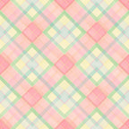 pastel pink, soft yellow, mint green, pale blue, light gray, cream, geometric pattern, diamond pattern, quilted design, patchwork, modern style, whimsical, spring colors, soft colors, nursery fabric, baby room, playroom, kids decor, gender neutral, cheerful, contemporary, sweet, delicate, layered pattern, dimensional design, soft aesthetic, baby shower gift, toddler room, light and airy