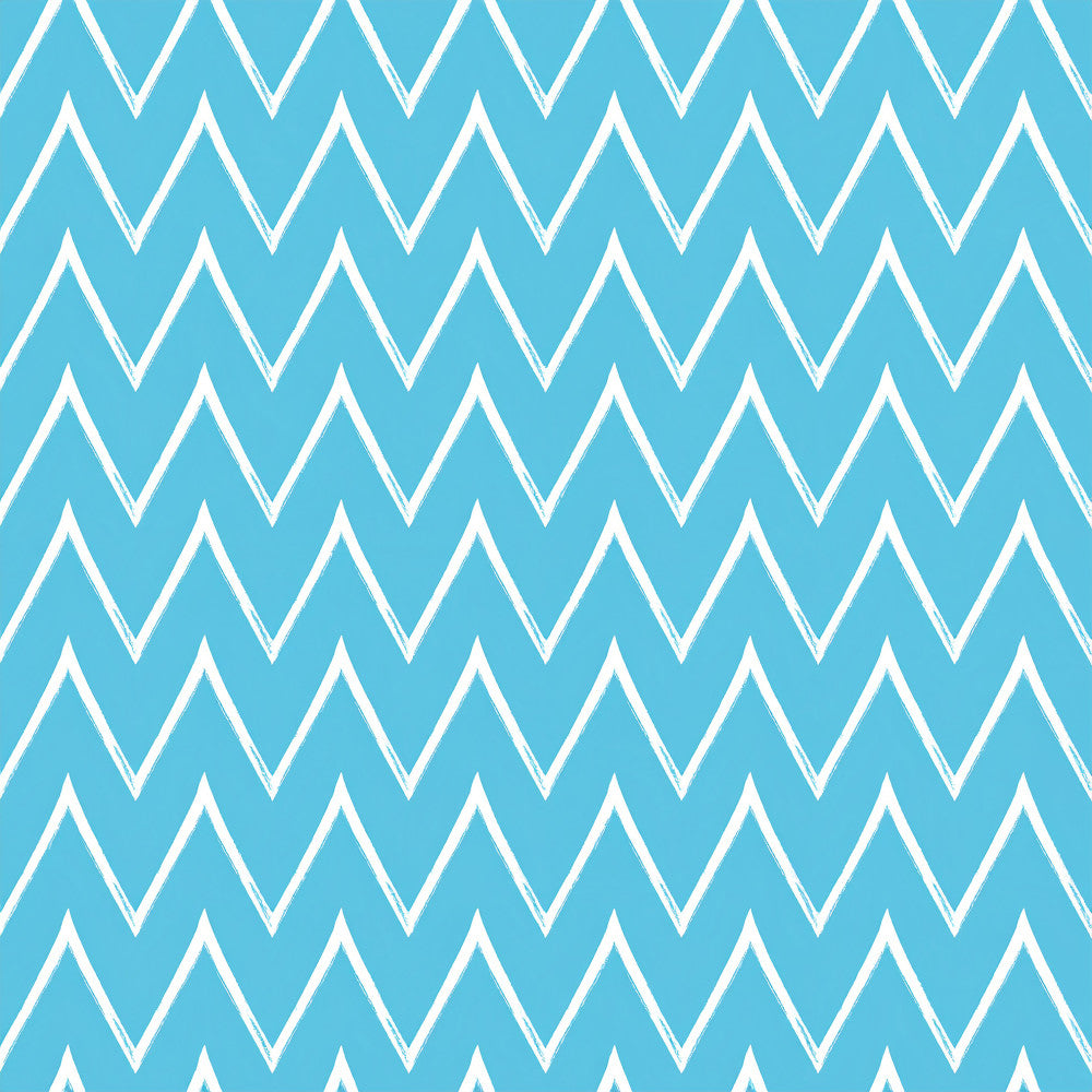 sky blue, turquoise, aqua, white, chevron, zigzag, geometric, modern, contemporary, minimalist, nursery, playroom, kids room, baby room, gender neutral, striped pattern, repeating pattern, clean lines, simple, bold pattern, winter, cool tones, bedding, crib, toddler, infant, playmat, decorative, home decor, scandinavian