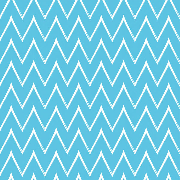 sky blue, turquoise, aqua, white, chevron, zigzag, geometric, modern, contemporary, minimalist, nursery, playroom, kids room, baby room, gender neutral, striped pattern, repeating pattern, clean lines, simple, bold pattern, winter, cool tones, bedding, crib, toddler, infant, playmat, decorative, home decor, scandinavian