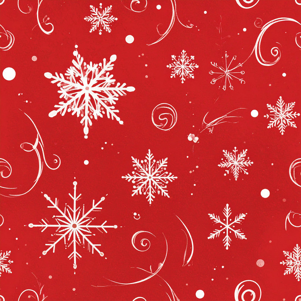 red, white, snowflakes, winter, christmas, holiday, festive, elegant, traditional, swirls, scrolls, dots, sparkle, frosted, snow, seasonal, decorative, classic, formal, whimsical, joy, celebration, cold weather, frost, icy, wintery, december, yuletide, joyful, enchanting