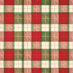 christmas plaid, red and green, cream, holiday fabric, festive, traditional, plaid pattern, tartan, checkered, rustic, farmhouse, vintage, woven texture, diagonal stripes, seasonal, winter, red plaid, green plaid, classic design, country style, cottage core, timeless, heritage pattern, home decor, craft fabric