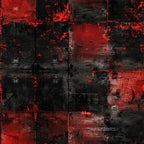red, black, grunge, distressed, weathered, abstract, textured, splattered, worn, vintage, industrial, cotton fabric, quilting panel, dark aesthetic, paint splatters, scratched surface, urban style, edgy pattern, distressed finish, artistic blocks