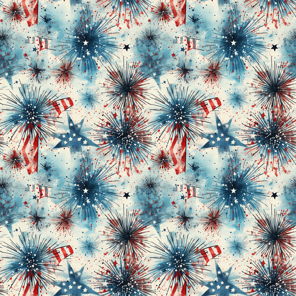 red, white, blue, navy blue, patriotic, fireworks, stars, american flags, grunge, distressed, vintage, watercolor, splatter, burst pattern, fourth of july, independence day,, fabric panel, americana, starburst