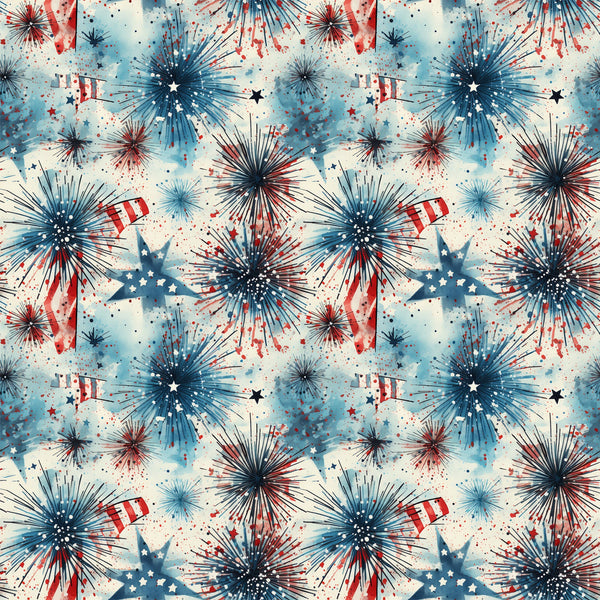 red, white, blue, navy blue, patriotic, fireworks, stars, american flags, grunge, distressed, vintage, watercolor, splatter, burst pattern, fourth of july, independence day,, fabric panel, americana, starburst