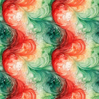 watercolor, christmas swirls, red swirls, green swirls, coral pink, emerald green, flowing patterns, abstract swirls, festive colors, holiday theme,, fabric panel, watercolor style, decorative swirls, seasonal fabric, christmas crafting, swirling motifs, holiday quilting, artistic pattern