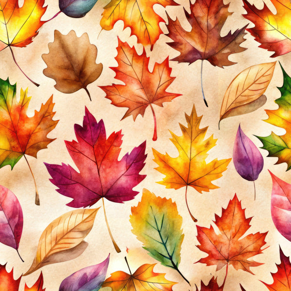 autumn leaves, fall foliage, watercolor leaves, maple leaves, oak leaves, seasonal, nature, botanical, orange, red, burgundy, deep red, golden yellow, amber, cream, beige, tan, purple, magenta, wine red, leaf pattern, leaf design, whimsical, artistic, hand-painted, autumn colors, fall colors, harvest theme, thanksgiving, seasonal decor