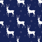 navy blue, white, winter, christmas, holiday, reindeer, deer, antlers, snowflakes, celestial, elegant, modern, whimsical, festive, winter animals, geometric snowflakes, sleek silhouettes, starry night, seasonal, cozy, traditional, formal holiday, december, yuletide, north pole, woodland creatures, sophisticated, wintery, minimalist, monochromatic
