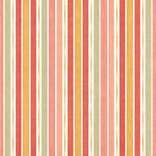 coral pink, dusty rose, sage green, cream, golden yellow, burnt orange, red, striped, vertical stripes, multi-color stripes, retro, vintage, spring, summer, pastel, soft colors, gender neutral, nursery, baby room, playroom, kids room, modern, traditional, cheerful, bright, warm tones, geometric pattern, classic stripes, rainbow stripes