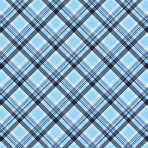 navy blue, light blue, white, plaid pattern, diagonal stripes, checkered design, tartan style, geometric pattern,, fabric panel, nautical theme, maritime style, sailing motif, ocean colors, preppy aesthetic, crosshatch lines, repeating pattern, craft fabric, sewing material
