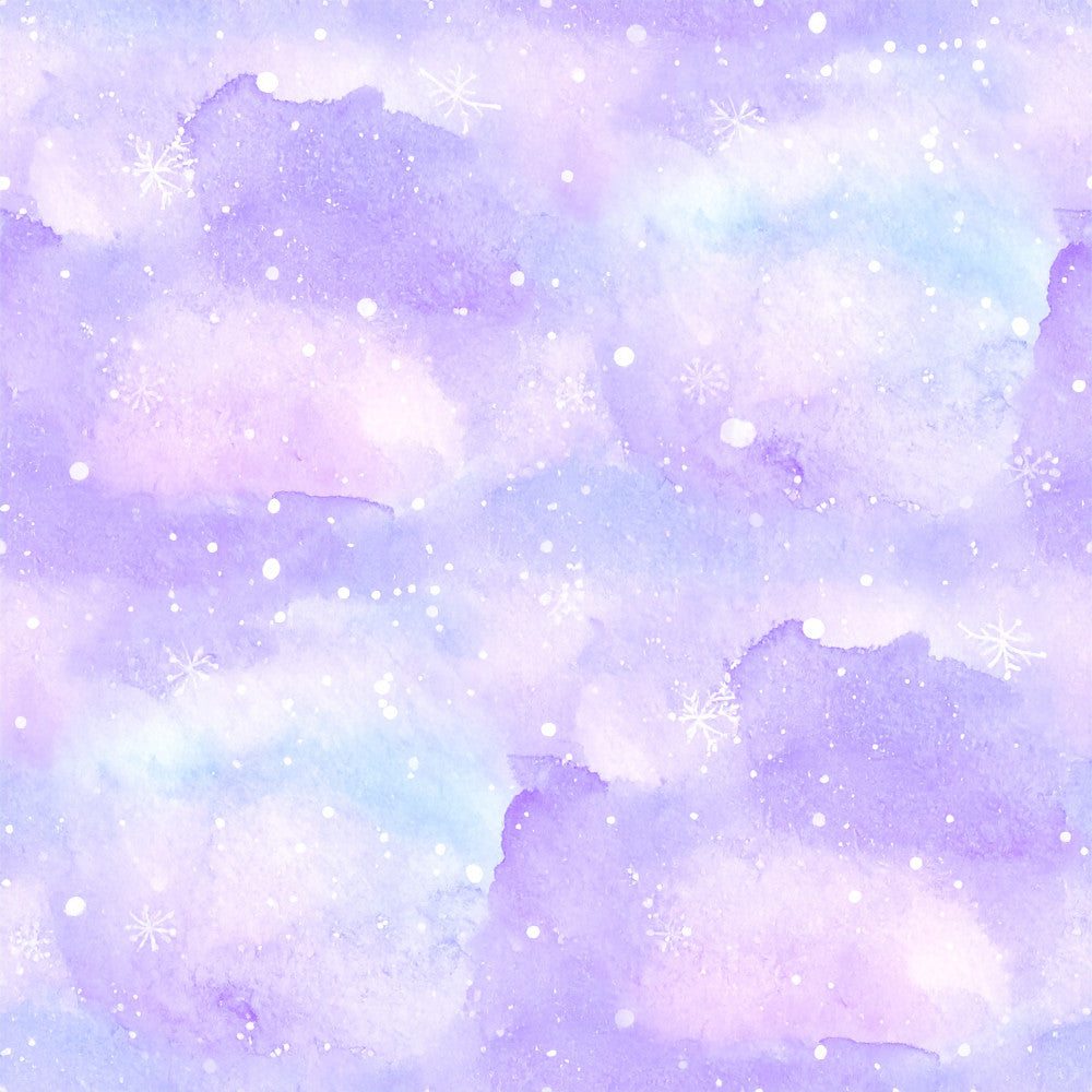 lavender, periwinkle, soft purple, pale blue, icy blue, white, pastel, watercolor, abstract, cloudy, dreamy, snowflakes, sparkles, winter, frozen, celestial, magical, whimsical, ethereal, soft, delicate, nursery, baby, children's, girls room, enchanted, frosty, shimmer, glitter effect, ice princess