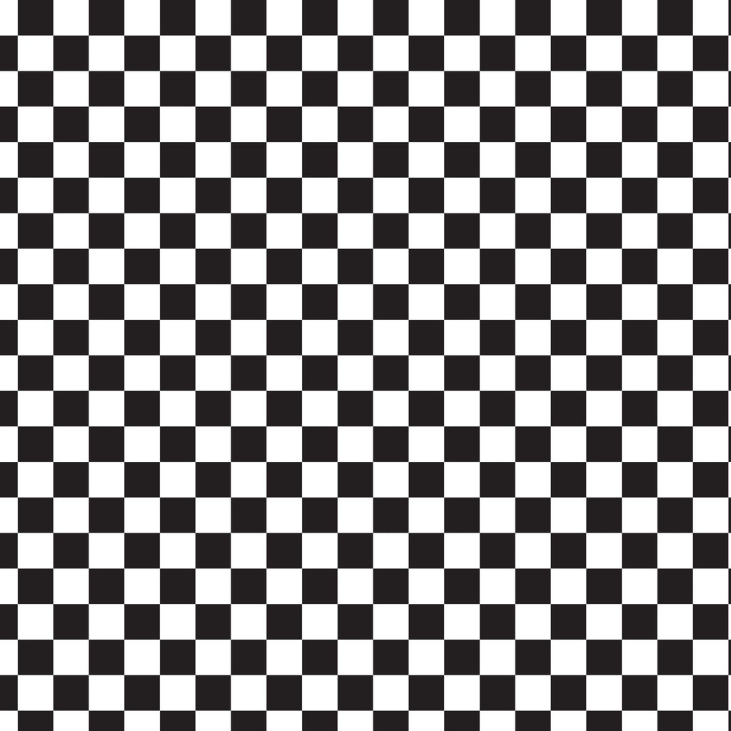 black, white, checkerboard, checkered pattern, geometric, retro, 1950s style, diner theme, alternating squares, high contrast, monochrome, racing flag,, fabric panel, mid-century, nostalgic, restaurant decor, vintage aesthetic, square grid