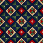 navy blue, forest green, red, cream, tan, beige, burgundy, geometric, diamond pattern, quilted, patchwork, holiday, christmas, festive, snowflake, traditional, elegant, vintage, winter, seasonal, home decor, traditional christmas, classic, ornate, decorative motifs, jewel tones, rich colors, heirloom style
