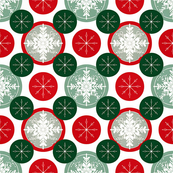christmas, holiday, snowflake, winter, red, forest green, dark green, sage green, gray, white, geometric, circular, festive, traditional, elegant, modern, seasonal, decorative, ornament, snowflakes pattern, winter theme, holiday décor, christmas colors, nature inspired, symmetrical design, timeless, classic christmas, red and green, winter wonderland