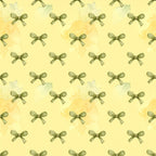 sage green, pale yellow, cream, soft yellow, bows, ribbons, watercolor, vintage, elegant, whimsical, spring, pastel, delicate, feminine, nursery, baby girl, baby shower, gift, soft, gentle, classic, traditional, botanical, nature-inspired, decorative bows, ribbon pattern, light and airy, baby room, toddler, sweet