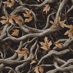 realistic camo, hunting pattern, twisted branches, autumn leaves, oak leaves, brown tones, tan colors, weathered wood, camouflage design, outdoor theme, nature motif,, fabric panel, earth tones, woodland pattern, hunting camouflage, natural textures, fall foliage, organic shapes, rustic style