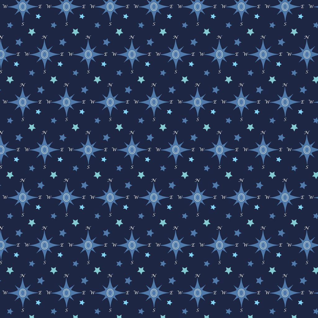 navy blue, compass rose, nautical stars, maritime theme, sailing motifs, directional compass, ocean navigation, sea blue, teal accents, geometric pattern, nautical design, sailing compass, marine symbols,, fabric panel, seafaring motifs, compass points, nautical navigation, ocean theme, maritime pattern