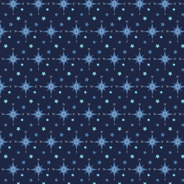 navy blue, compass rose, nautical stars, maritime theme, sailing motifs, directional compass, ocean navigation, sea blue, teal accents, geometric pattern, nautical design, sailing compass, marine symbols,, fabric panel, seafaring motifs, compass points, nautical navigation, ocean theme, maritime pattern