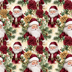 burgundy, cream, gold, white, red, green, santa claus, christmas, holiday, festive, floral, dahlias, peonies, evergreen, pine branches, berries, traditional, vintage, whimsical, elegant, seasonal, winter, decorative, jolly, classic christmas, red and gold, christmas florals, holiday decor, seasonal celebration