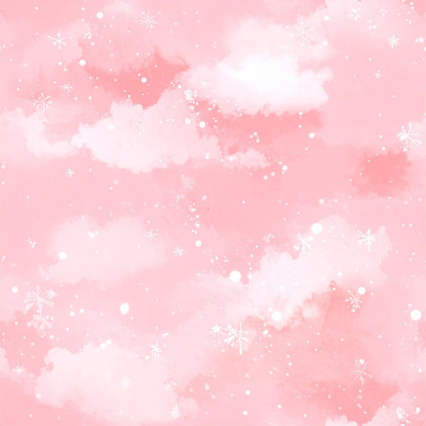 pastel pink, soft pink, blush pink, coral pink, white, snowflakes, clouds, winter, christmas, holiday, celestial, dreamy, whimsical, magical, elegant, soft, gentle, nursery, baby, kids room, playroom, winter wonderland, snowy, sparkly, glittery, festive, cozy, sweet, romantic, fairytale
