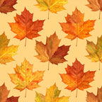 autumn leaves, fall foliage, maple leaves, orange, burnt orange, golden yellow, rust red, cream background, warm colors, nature, seasonal, autumn, fall, thanksgiving, harvest, botanical, leaf pattern, repeating pattern, traditional, rustic, natural, cozy, warm tones, kids room, playroom, nursery, home decor, multi-colored leaves, seasonal decor