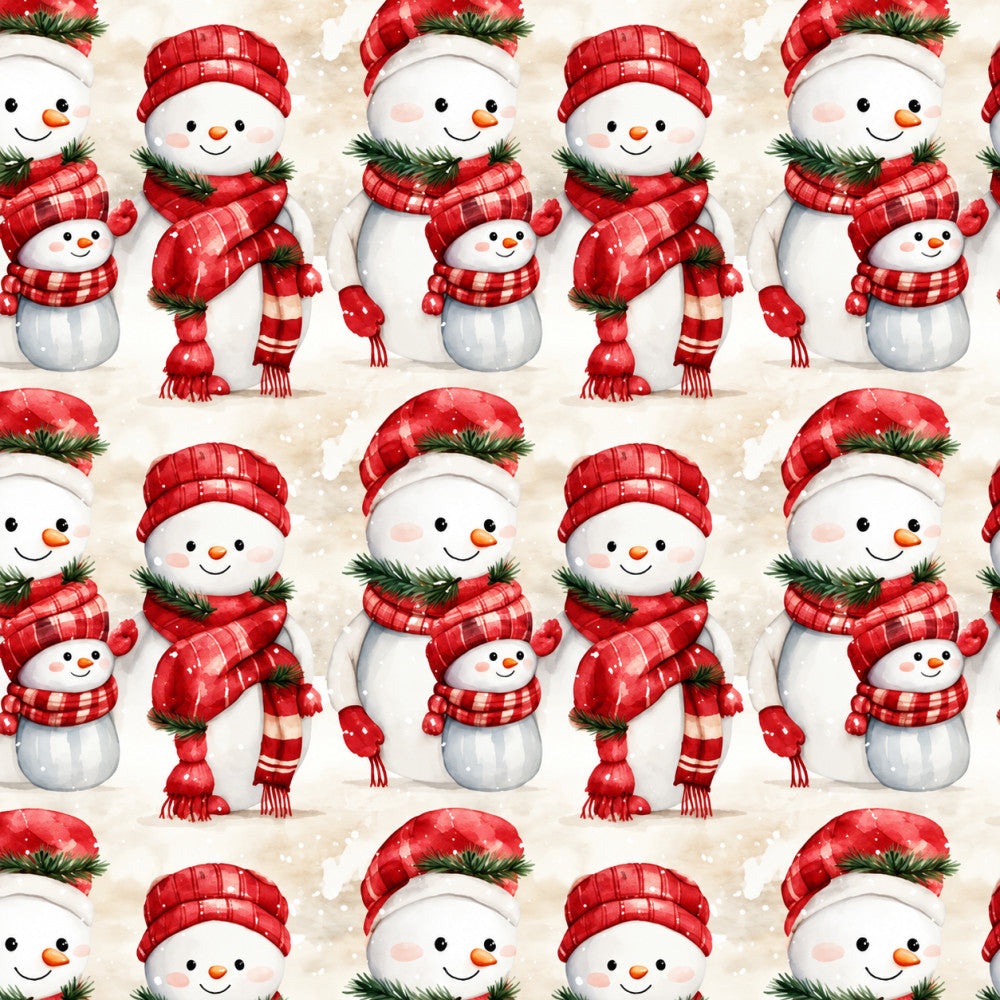 red, white, cream, holiday, christmas, snowman, winter, festive, plaid, checkered, whimsical, cute, cheerful, kids, children, nursery, playroom, baby, seasonal, snow, carrot nose, scarf, hat, family, cheerful winter, holiday themed, traditional christmas, seasonal decor, playful