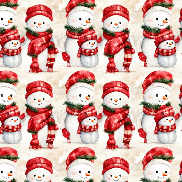 red, white, cream, holiday, christmas, snowman, winter, festive, plaid, checkered, whimsical, cute, cheerful, kids, children, nursery, playroom, baby, seasonal, snow, carrot nose, scarf, hat, family, cheerful winter, holiday themed, traditional christmas, seasonal decor, playful