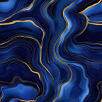 royal blue, navy blue, gold, metallic gold, agate pattern, marble pattern, swirling lines, flowing curves, organic shapes, geode design, mineral pattern, luxurious, elegant, contemporary art, abstract design,, fabric panel, dramatic, sophisticated, jewel tones