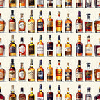 amber, golden brown, whiskey bottles, liquor bottles, repeating pattern, scottish theme, glass bottles, warm tones, caramel colors, honey hues, distillery motif, alcohol themed, bottle collection,, fabric panel, beverage pattern, spirits design, rows arrangement, earth tones, vintage bottles