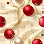 crimson red, cream, champagne gold, pearl white, metallic gold, christmas, holiday, ornaments, baubles, snowflakes, pearls, beads, elegant, luxurious, festive, winter, formal, sophisticated, decorative balls, shiny ornaments, seasonal, celebration, traditional christmas, red and gold, metallic accents, sparkly, glamorous, premium holiday