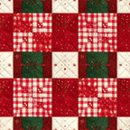 red, cream, forest green, dark green, christmas, holiday, plaid, gingham, polka dot, floral, patchwork, quilted, traditional, rustic, farmhouse, vintage, festive, winter, stars, berries, geometric, red and white, red and green, country, classic, cozy, quilt squares, snowflakes, decorative stitching