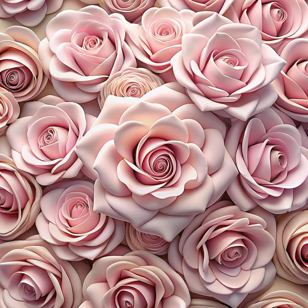 blush pink, dusty rose, coral pink, cream, beige, realistic roses, floral pattern, botanical design, rose blooms, layered petals, romantic style, soft tones,, fabric panel, seamless pattern, feminine design, wedding theme, spring flowers, delicate florals, photorealistic flowers