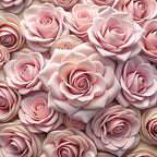 blush pink, dusty rose, coral pink, cream, beige, realistic roses, floral pattern, botanical design, rose blooms, layered petals, romantic style, soft tones,, fabric panel, seamless pattern, feminine design, wedding theme, spring flowers, delicate florals, photorealistic flowers