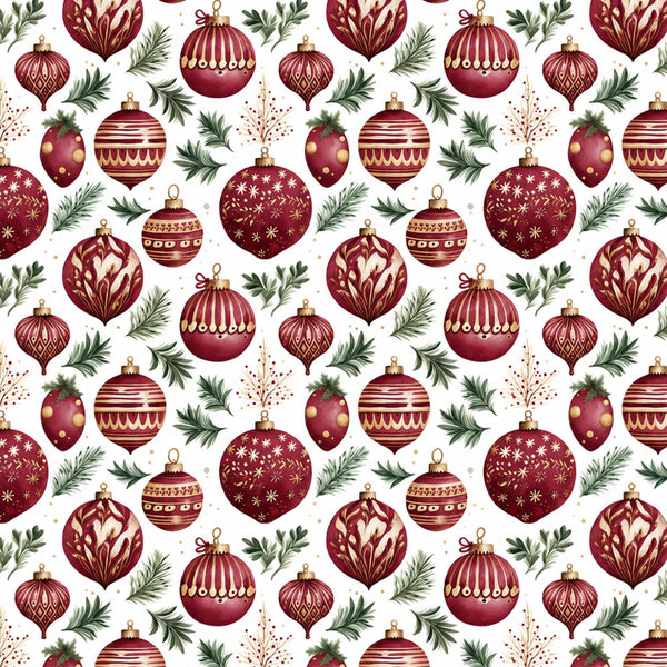 burgundy, wine red, gold, cream, forest green, ornaments, baubles, christmas, holiday, festive, elegant, traditional, vintage, floral, botanical, evergreen branches, pine needles, seasonal, winter, luxury, decorative, sophisticated, timeless, celebration, formal, opulent, damask, nature-inspired