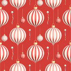 red and white, candy cane stripe, christmas ornaments, holiday festive, vintage christmas, retro ornament, red background, cream white, gold accents, baubles, hanging ornaments, striped spheres, traditional christmas, whimsical holiday, nostalgic christmas, seasonal decor, christmas themed, winter holiday, ornament pattern, festive decoration, classic christmas, red striped, shiny baubles, holiday cheer, christmas season, elegant christmas, decorative balls, hanging decoration, holiday celebration