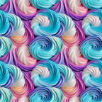 turquoise, purple, pink, white, swirl pattern, frosting design, cupcake frosting, rainbow colors, pastel hues, whimsical, sweet treats, dessert theme,, fabric panel, food motif, bakery inspired, colorful swirls, confectionery, treat pattern, spiral design