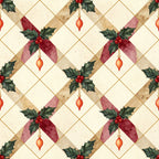 burgundy red, dusty rose, cream, gold, forest green, holly, geometric, diamond, vintage, holiday, christmas, elegant, traditional, festive, decorative bows, ornaments, teardrop ornaments, holly leaves, berries, winter, seasonal, classic, timeless, formal, sophisticated, retro, nostalgia, victorian, ornamental