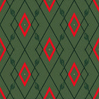 forest green, sage green, red, crimson red, geometric, diamond pattern, argyle, modern, contemporary, elegant, sophisticated, retro, vintage, art deco, mid-century modern, abstract, minimalist, geometric shapes, small diamonds, leaf motifs, nature-inspired, neutral, bold pattern, home decor, sewing, interior design, holiday, christmas