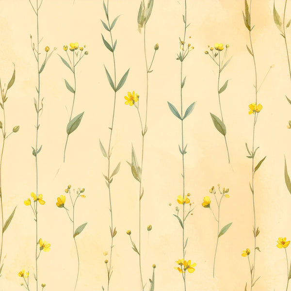 soft yellow flowers, sage green leaves, cream background, pale yellow blooms, botanical print, wildflower design, delicate florals, spring flowers, nature inspired, rustic floral, vintage botanical, muted colors, watercolor style, garden theme, meadow flowers, buttercup yellow, soft green stems, whimsical flowers, natural elements, spring garden, cottage core, farmhouse style, delicate petals, hand painted aesthetic, pastoral, soft naturalistic, spring themed, gentle florals