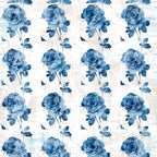 blue roses, watercolor roses, vintage floral, shabby chic, distressed background, rose pattern, botanical design, soft blue, navy blue, pale blue,, fabric panel, romantic florals, cottage style, repeating pattern, delicate stems, layered petals, weathered texture, farmhouse style, monochromatic blue