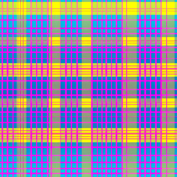 neon colors, bright pink, electric blue, lime green, yellow, magenta, cyan, gingham pattern, checkered design, plaid weave, geometric grid, intersecting lines, vibrant hues, high contrast, electric colors,, fabric panel, modern pattern, contemporary design, eye-catching