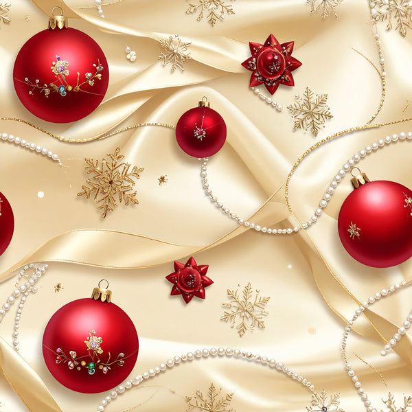 burgundy red, cream, gold, pearl white, metallic gold, christmas, holiday, festive, elegant, luxurious, ornaments, baubles, snowflakes, stars, ribbons, pearl beads, floral accents, traditional, sophisticated, winter, seasonal, decorative, upscale, formal, shiny, shimmer, red and gold, holiday decor, celebration