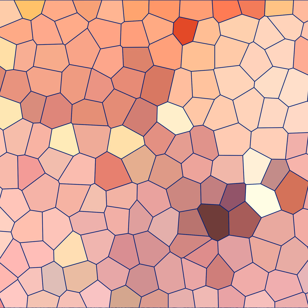 mosaic pattern, geometric tessellation, coral pink, peach tones, salmon colors, burnt orange, cream accents, burgundy highlights, stained glass effect, irregular polygons, abstract geometric, warm color palette,, fabric panel, contemporary design, modern mosaic, honeycomb variation, artistic blocks, crafting material