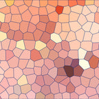 mosaic pattern, geometric tessellation, coral pink, peach tones, salmon colors, burnt orange, cream accents, burgundy highlights, stained glass effect, irregular polygons, abstract geometric, warm color palette,, fabric panel, contemporary design, modern mosaic, honeycomb variation, artistic blocks, crafting material