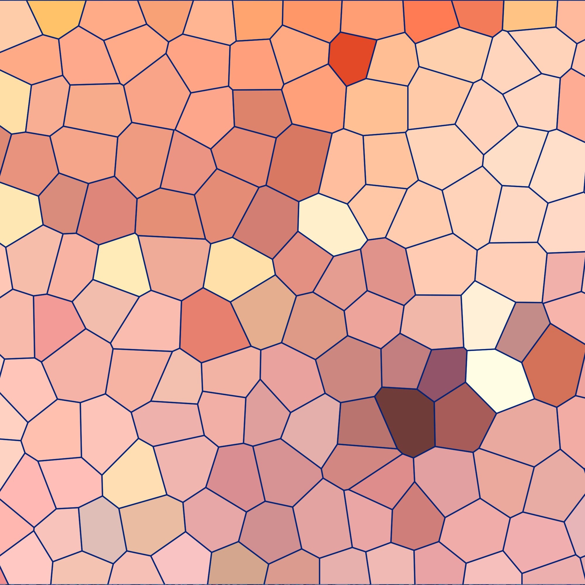 mosaic pattern, geometric tessellation, coral pink, peach tones, salmon colors, burnt orange, cream accents, burgundy highlights, stained glass effect, irregular polygons, abstract geometric, warm color palette,, fabric panel, contemporary design, modern mosaic, honeycomb variation, artistic blocks, crafting material