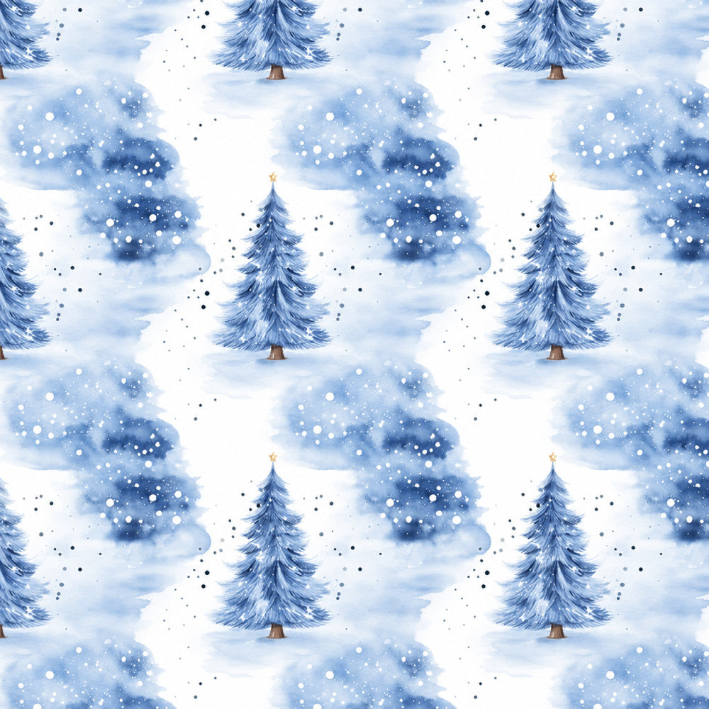 winter wonderland, snowy forest, christmas, holiday, navy blue, light blue, white, powder blue, trees, evergreen, pine trees, gold star, snowflakes, bokeh, whimsical, festive, magical, winter scene, cold weather, snow-covered, night sky, twinkling, celestial, nursery, kids room, baby shower, cozy, enchanted forest, blue and white, seasonal