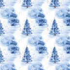 winter wonderland, snowy forest, christmas, holiday, navy blue, light blue, white, powder blue, trees, evergreen, pine trees, gold star, snowflakes, bokeh, whimsical, festive, magical, winter scene, cold weather, snow-covered, night sky, twinkling, celestial, nursery, kids room, baby shower, cozy, enchanted forest, blue and white, seasonal