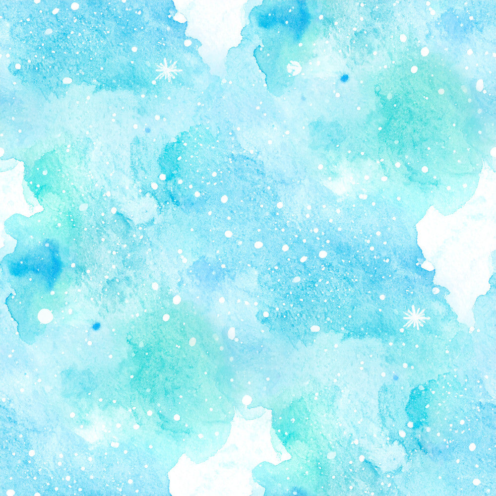 turquoise, aqua blue, cyan, ice blue, light blue, sky blue, white, frozen, winter, snowflake, snow, sparkle, glitter, abstract watercolor, watercolor wash, ombre, gradient, celestial, magical, whimsical, dreamy, soft, gentle, calming, nursery, baby, children's, kids room, winter holiday, frosty