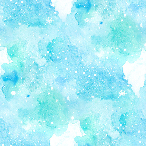 turquoise, aqua blue, cyan, ice blue, light blue, sky blue, white, frozen, winter, snowflake, snow, sparkle, glitter, abstract watercolor, watercolor wash, ombre, gradient, celestial, magical, whimsical, dreamy, soft, gentle, calming, nursery, baby, children's, kids room, winter holiday, frosty