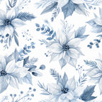slate blue, dusty blue, navy blue, white, watercolor floral, botanical, flowers, leaves, berries, delicate, elegant, soft, nature-inspired, winter, christmas, holiday, poinsettia, foliage, feathery, painted, artistic, vintage, romantic, feminine, nursery, baby room, kids room, whimsical, traditional, timeless